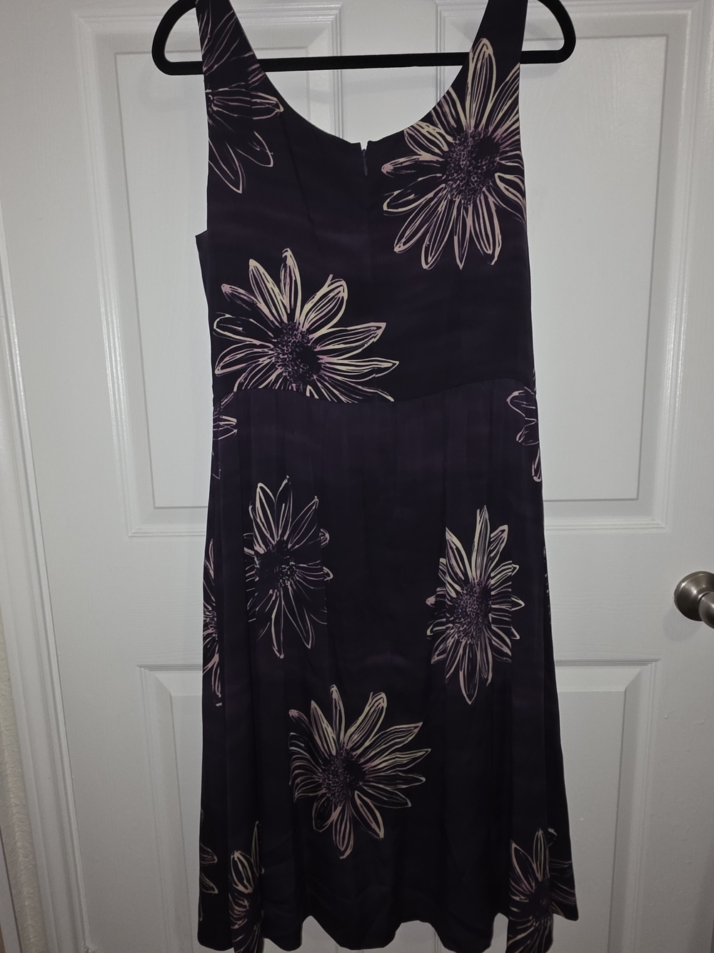 Tommy Bahama Silk Dark Purple Floral Midi Dress - Picture 2 of 8